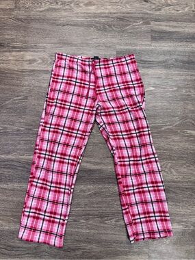 Axcess Pink Plaid Fleece Pajama Pants Women’s Medium Cozy Lounge Sleepwear